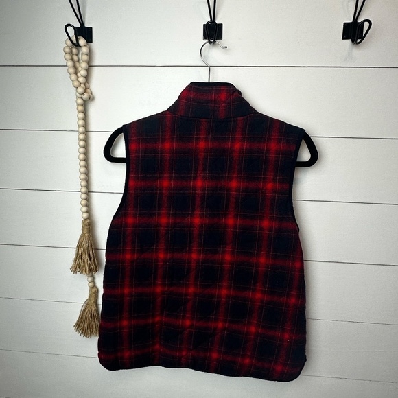 Francesca's Collections "Blue Rain" Flannel Plaid Vest Size Med - Picture 4 of 4